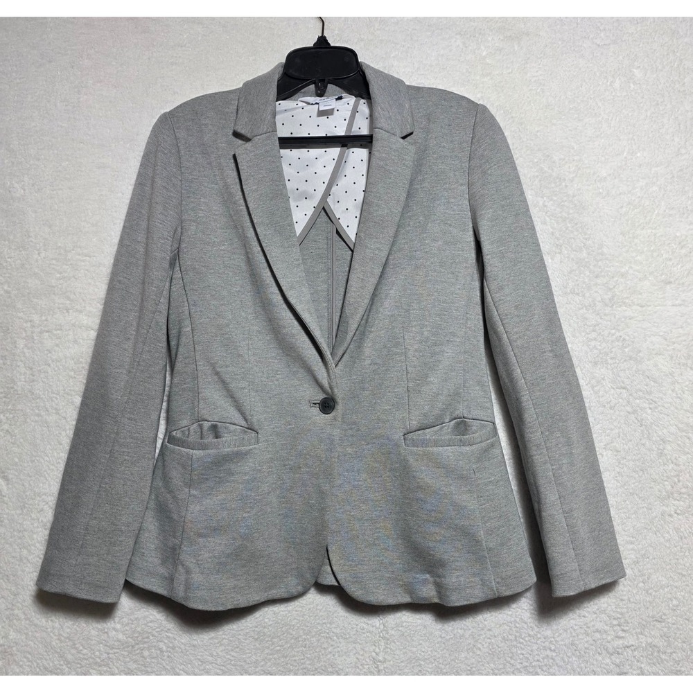 Old Navy Women's XS Heather Grey Knit Blazer Single Button Classic Work Jacket